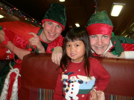 Kasen and the elves on the train